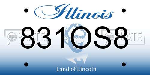 831OS8 Illinois License Plate