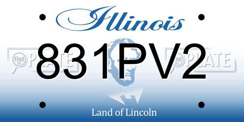 831PV2 Illinois License Plate