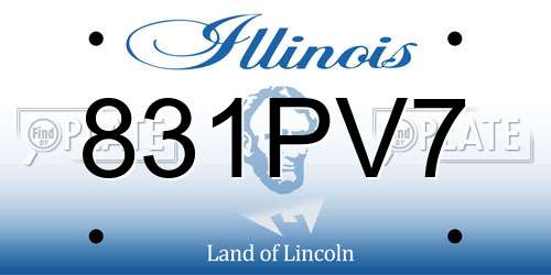 831PV7 Illinois License Plate