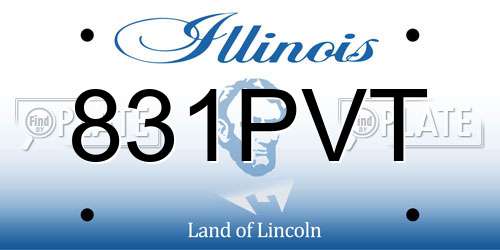 831PVT Illinois License Plate