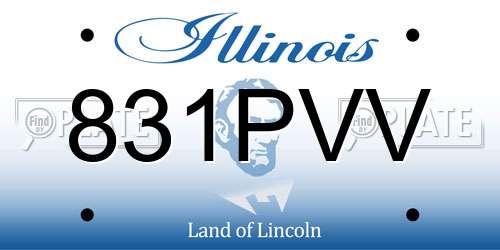831PVV Illinois License Plate