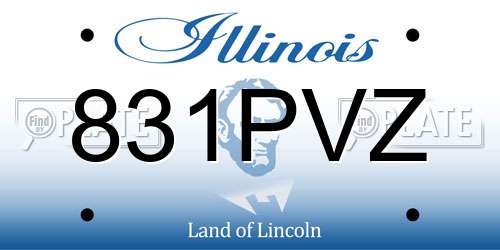 831PVZ Illinois License Plate