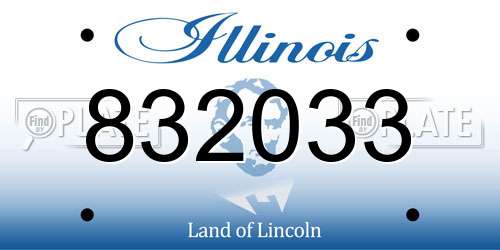 832033 Illinois License Plate