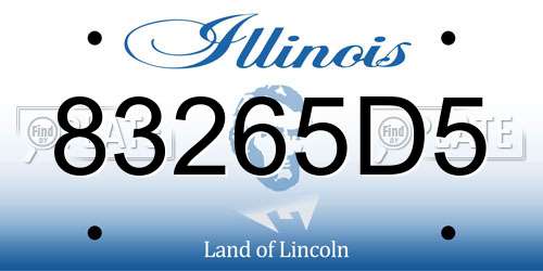 83265D5 Illinois License Plate