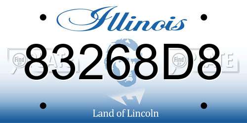 83268D8 Illinois License Plate