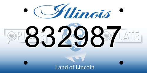 832987 Illinois License Plate