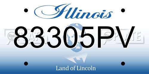 83305PV Illinois License Plate