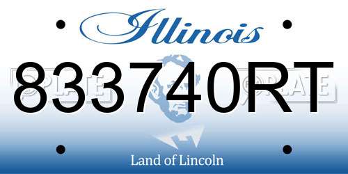 833740RT Illinois License Plate