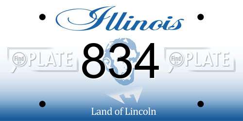 834 Illinois License Plate