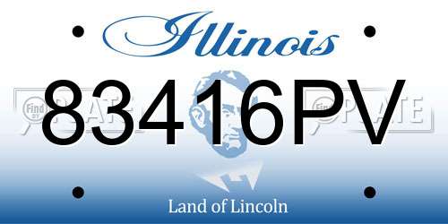 83416PV Illinois License Plate