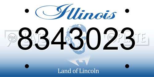 8343023 Illinois License Plate