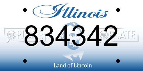834342 Illinois License Plate