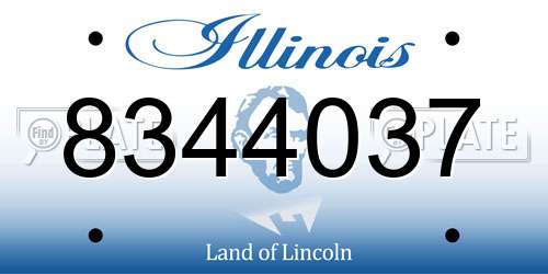 8344037 Illinois License Plate