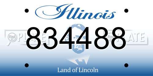 834488 Illinois License Plate