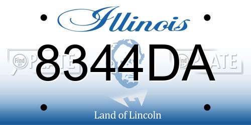 8344DA Illinois License Plate