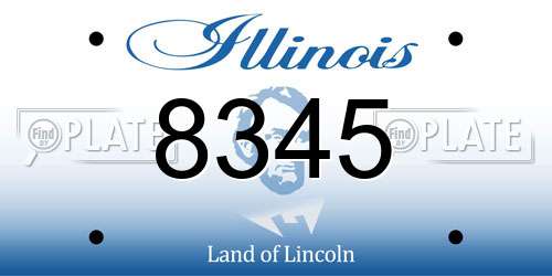 8345 Illinois License Plate