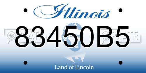 83450B5 Illinois License Plate