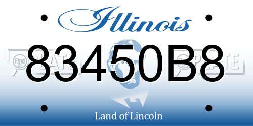 83450B8 Illinois License Plate