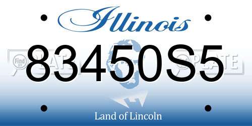 83450S5 Illinois License Plate