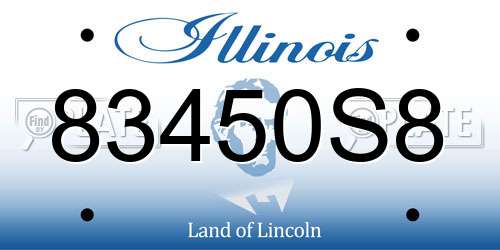 83450S8 Illinois License Plate