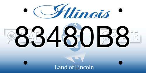 83480B8 Illinois License Plate