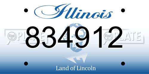 834912 Illinois License Plate