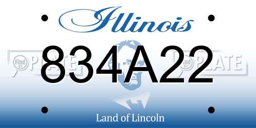 834A22 Illinois License Plate