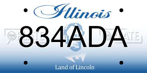 834ADA Illinois License Plate