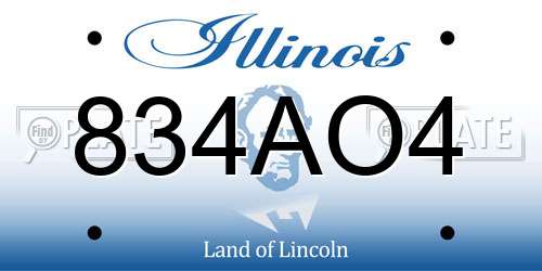 834AO4 Illinois License Plate