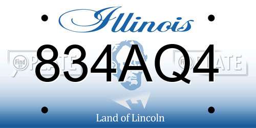 834AQ4 Illinois License Plate