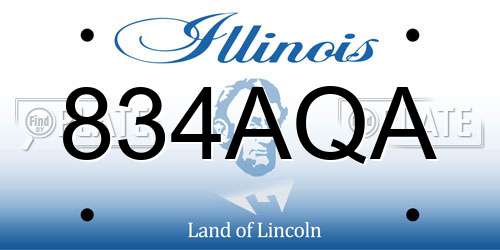834AQA Illinois License Plate