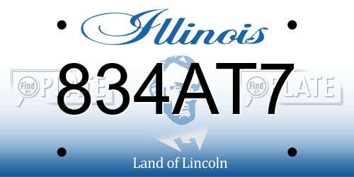 834AT7 Illinois License Plate