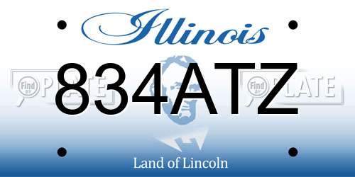 834ATZ Illinois License Plate