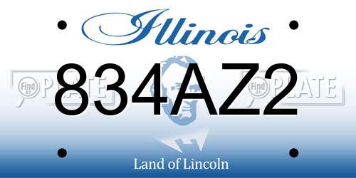 834AZ2 Illinois License Plate
