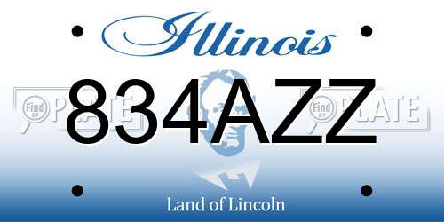 834AZZ Illinois License Plate