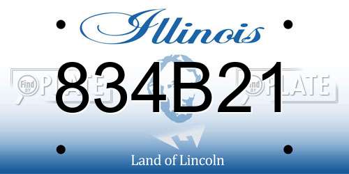 834B21 Illinois License Plate