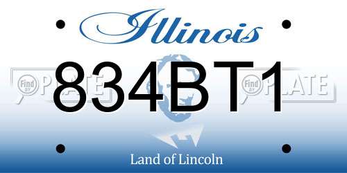 834BT1 Illinois License Plate