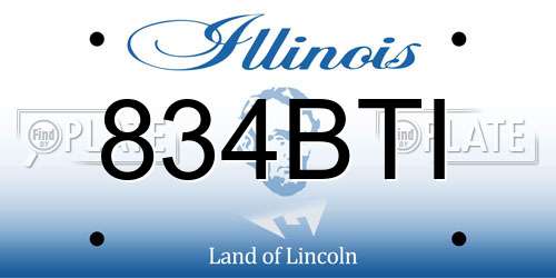 834BTI Illinois License Plate
