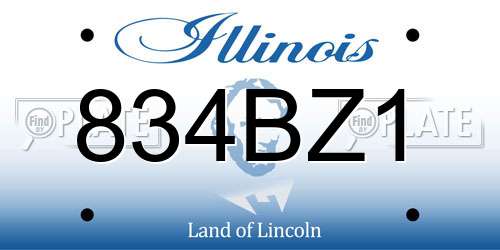834BZ1 Illinois License Plate