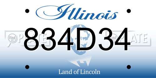 834D34 Illinois License Plate