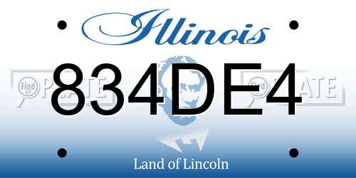 834DE4 Illinois License Plate
