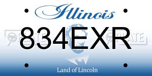 834EXR Illinois License Plate