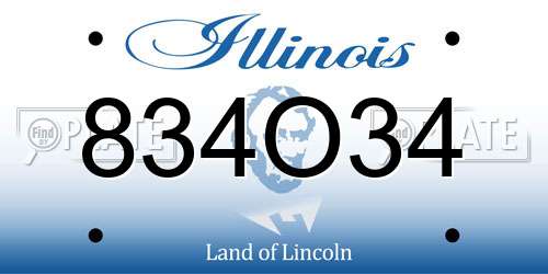 834O34 Illinois License Plate