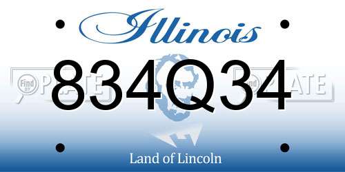 834Q34 Illinois License Plate