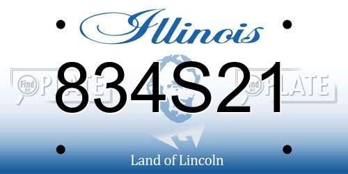 834S21 Illinois License Plate