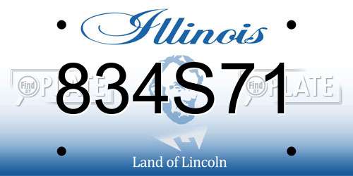 834S71 Illinois License Plate