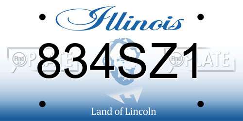 834SZ1 Illinois License Plate