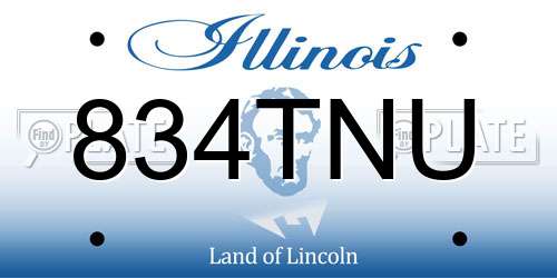 834TNU Illinois License Plate