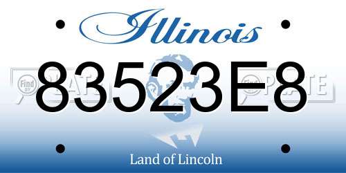83523E8 Illinois License Plate