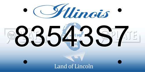 83543S7 Illinois License Plate